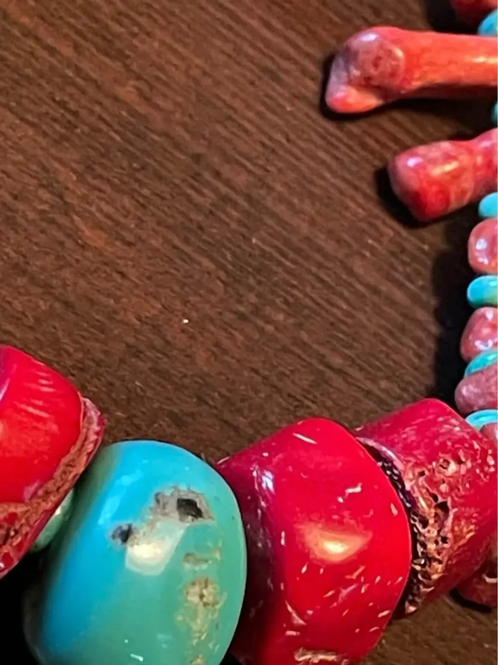 Turquoise and Red Coral Bead Jewelry